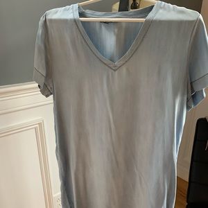 Light washed denim short sleeve dress